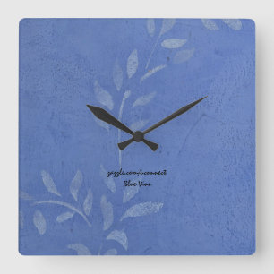 Horloge Carrée Vigne Bleue