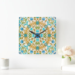 Horloge Carrée Vigne par William Morris, Art textile vintage