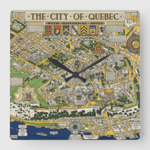 Horloge Carrée Ville de carte du Québec