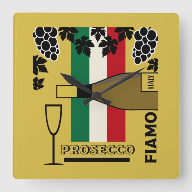 Horloge Carrée Vin pétillant de Prosecco (Recto)