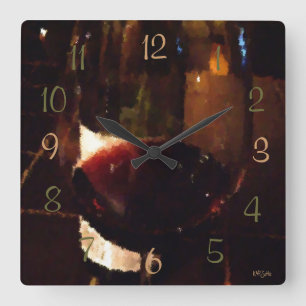 Horloge Carrée Vin rouge