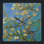 Horloge Carrée Vincent van Gogh - Arbre aux amandes en fleurs<br><div class="desc">Floraison d'amandiers (1890) par Van Gogh est un post impressionnisme vintage d'art floral encore vie peinture. Branche d'un amandier en fleurs dans un jardin de printemps avec le ciel bleu en arrière - plan. Belles fleurs blanches fleuries. À propos de l'artiste : Vincent Willem van Gogh (1853-1890) était un peintre...</div>