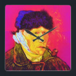 Horloge Carrée Vincent Van Gogh - Autoportrait Bandage Pop Art<br><div class="desc">Huile sur toile de 1889, cet autoportrait montrant l'oreille bandée de Van Gogh et les yeux profondément tristes, a été peint un mois après sa rupture en décembre 1888 quand il a coupé son propre lobe d'oreille avec un rasoir suite à une dispute avec son voisin, Paul Gauguin. Contrairement à...</div>