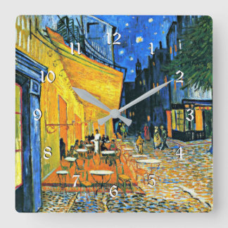 Horloge Carrée Vincent Van Gogh : Cafe Terrace, famous artwork