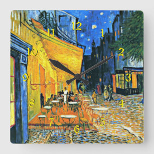 Horloge Carrée Vincent van Gogh - Cafe Terrasse, célèbre peinture