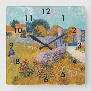 Horloge Carrée Vincent van Gogh - Ferme en Provence