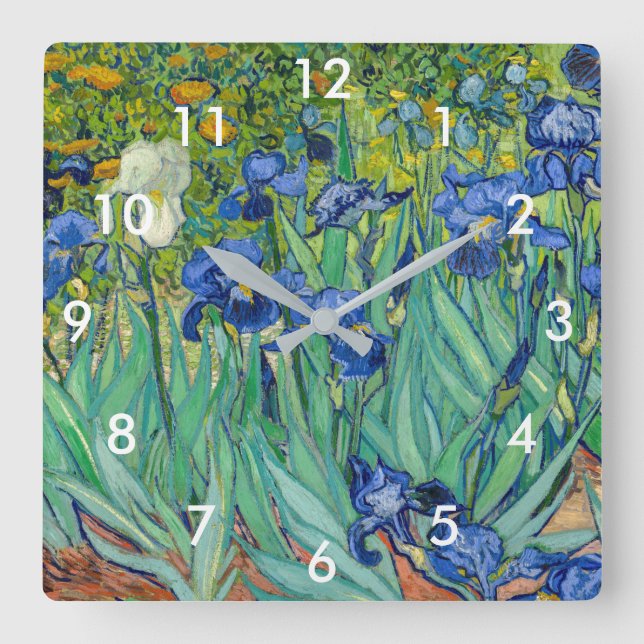 Horloge Carrée Vincent Van Gogh - Iris (Recto)
