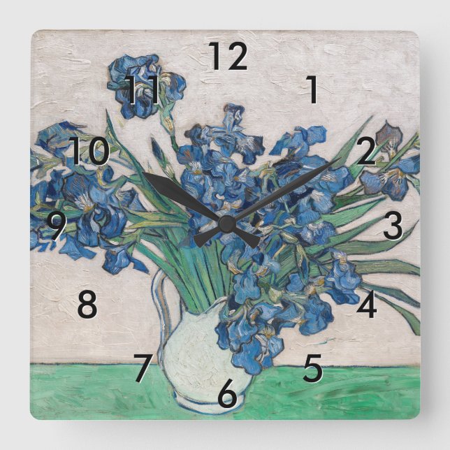 Horloge Carrée Vincent van Gogh - Iris (Recto)