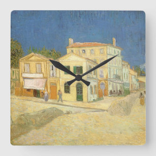 Horloge Carrée Vincent van Gogh - La Maison Jaune (La Rue)