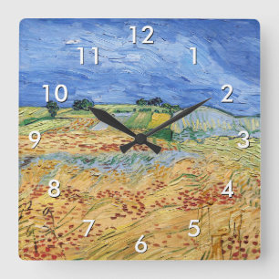 Horloge Carrée Vincent van Gogh - Les champs / Plaine à Auvers