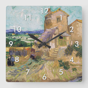 Horloge Carrée Vincent van Gogh - The Old Mill