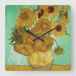 Horloge Carrée Vincent van Gogh | Tournesols, 1888
