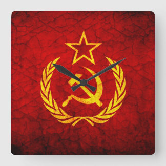 Horloge Carrée Vintage CCCP flag