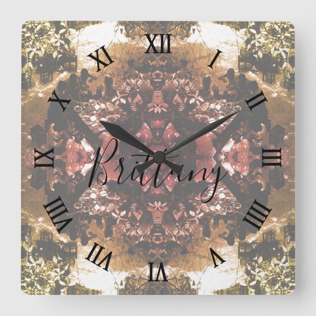 Horloge Carrée Vintage China Canton restaurant (Recto)