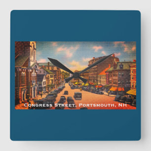 Horloge Carrée Vintage Congress Street, Portsmouth, NH Photo