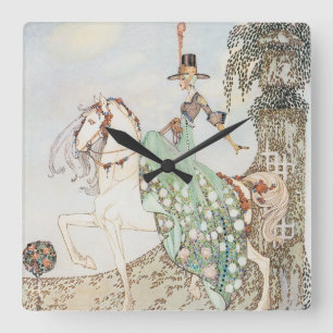 Horloge Carrée Vintage Fairy Tale, Princesse Minette, Kay Nielsen