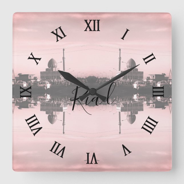 Horloge Carrée Vintage Iraq Baghdad Buniya Mosque (Recto)