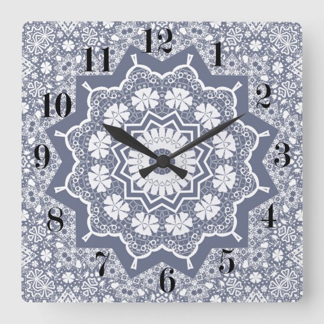 Horloge Carrée Vintage lace (Recto)