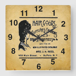 Horloge Carrée Vintage Look Hair Salon
