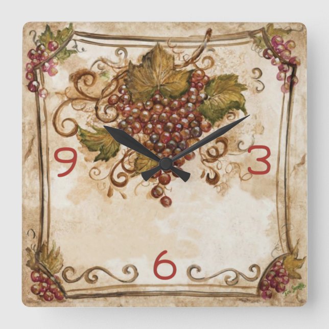 Horloge Carrée Vintage old graphe (Recto)