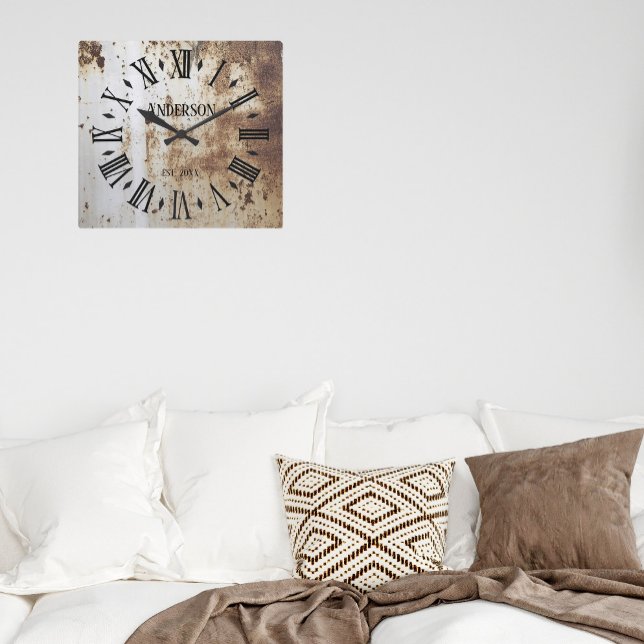 Horloge Carrée Vintage Rustic Shabby (Créateur téléchargé)