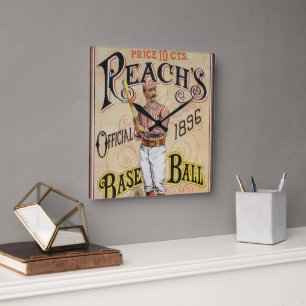 Horloge Carrée Vintage Sports Baseball, couverture du guide de Re