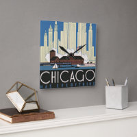 Vintage Travel Chicago a Tout Ciel de la Ville