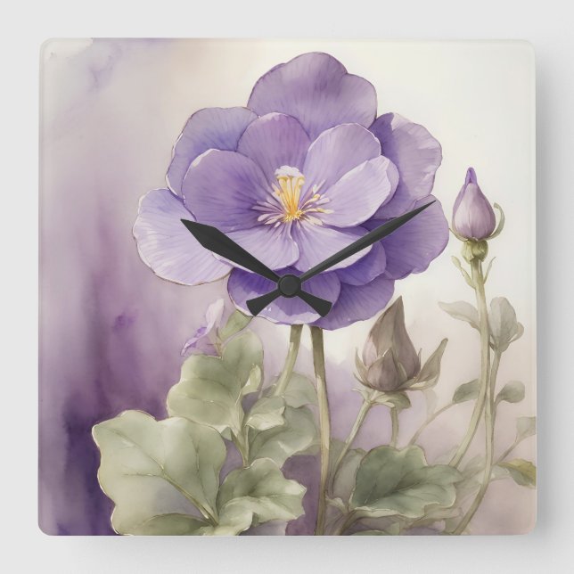 Horloge Carrée Violet Dreams (Recto)