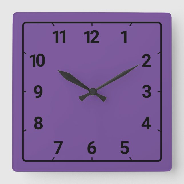 Horloge Carrée Violet violet (Recto)