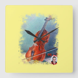 Horloge Carrée Violon/Violon
