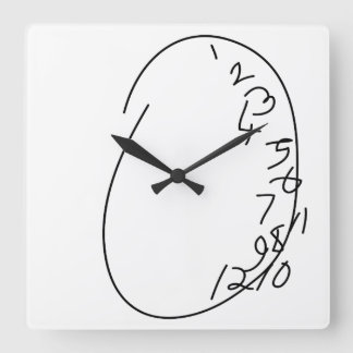 Horloge Carrée Visage d'horloge tordu