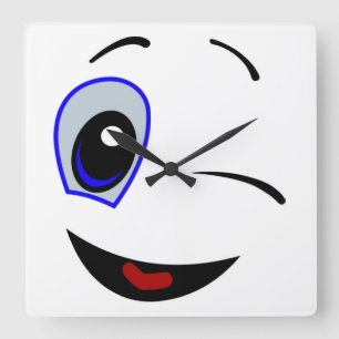 HORLOGE CARRÉE VISAGE SOURIRE