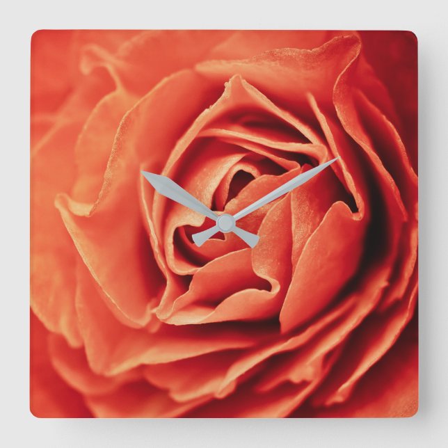 Horloge Carrée vivant rose (Recto)