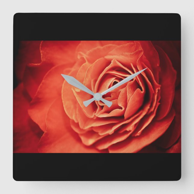 Horloge Carrée vivant rose (Recto)