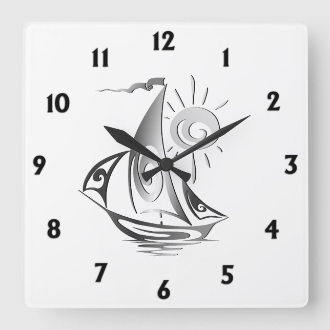 Horloge Carrée Voile de jour (Recto)