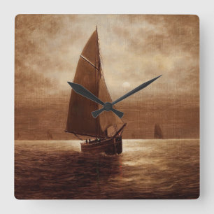 Horloge Carrée Voile de nuit (vers 1900) Elbridge Wesley Webb