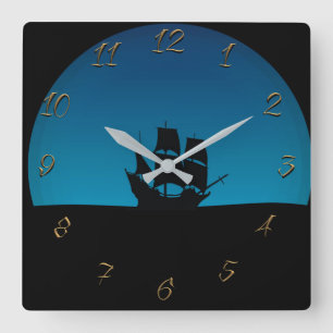 Horloge Carrée Voilier