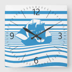 Horloge Carrée Voilier