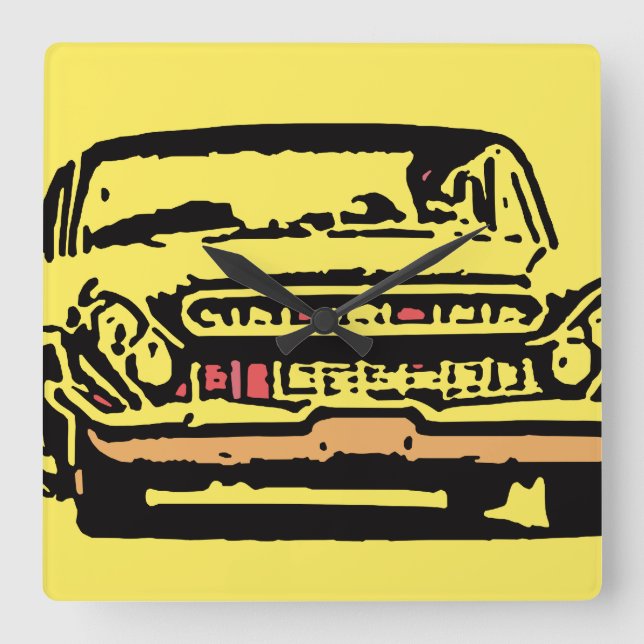 Horloge Carrée Voiture classique (Recto)