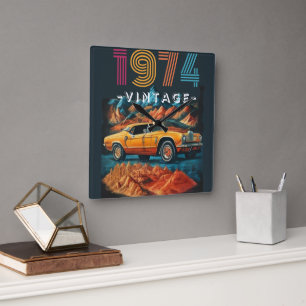 Horloge Carrée Voiture cool vintage 1974