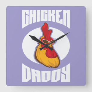 Horloge Carrée Volailles élevées par Chicken Daddy