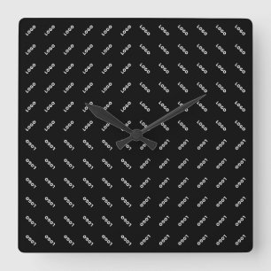 Horloge Carrée Votre logo ou image téléchargé Motif moderne