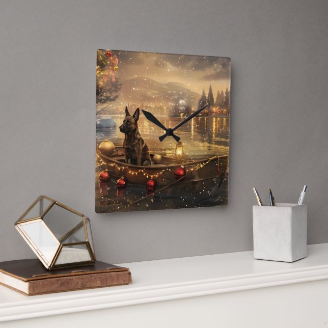 Horloge Carrée Voyage de Noël de Malinoi en Belgique (Bureau)