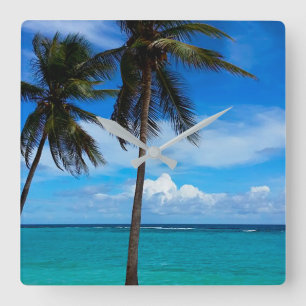 Horloge Carrée Voyage en famille Plage vacances Guadeloupe Caraïb