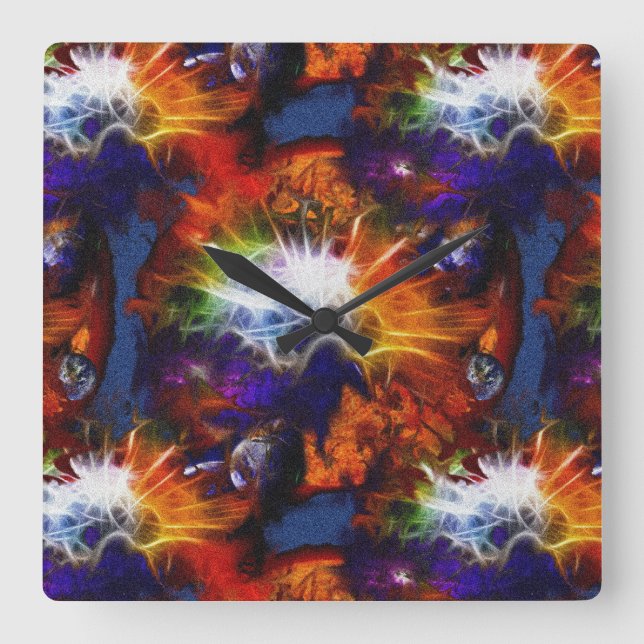 Horloge Carrée Voyage spatial (Recto)