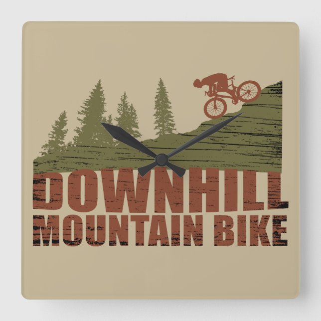 Horloge Carrée VTT Downhill Vélos de Montagne (Recto)