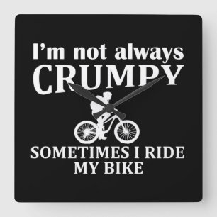 Horloge Carrée VTT Vélo de Montagne Humour Citation Cyclisme Drôl