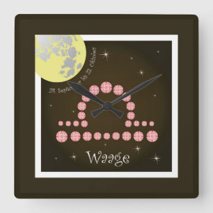 Horloge Carrée Waage 24. September bis 23. Oktober Uhr