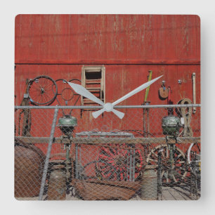 Horloge Carrée Wagon Wheels