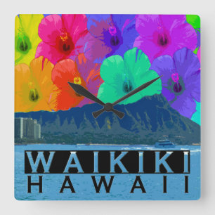 Horloge Carrée Waikiki